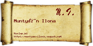 Muntyán Ilona névjegykártya