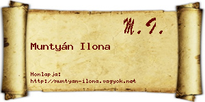 Muntyán Ilona névjegykártya